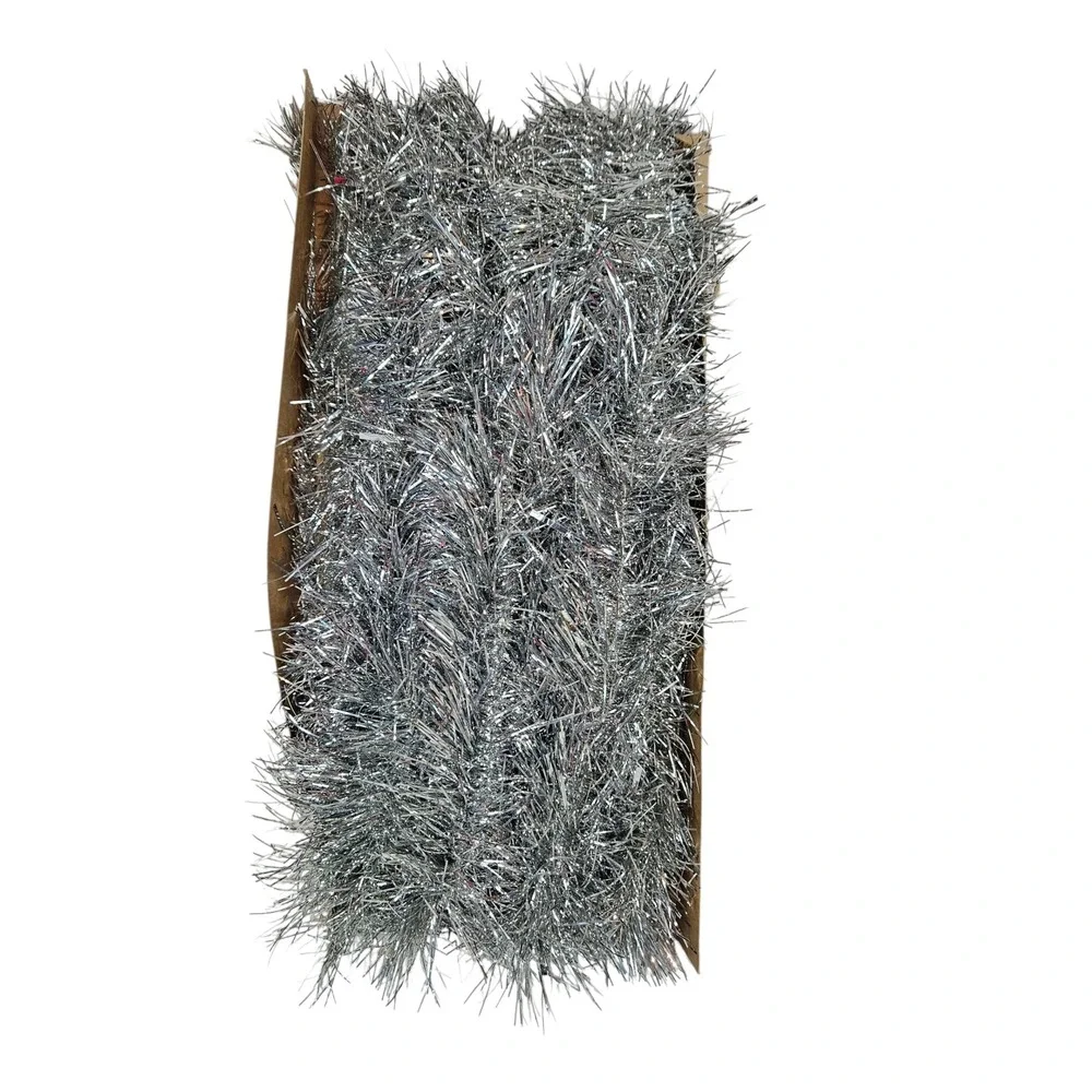 Vintage MCM JCPenney Silver Tinsel Garland‎ Christmas Decoration 50 Feet Long
